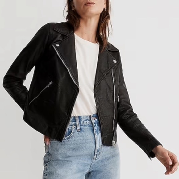 Madewell Jackets & Blazers - Madewell Washed Leather Motorcycle Jacket